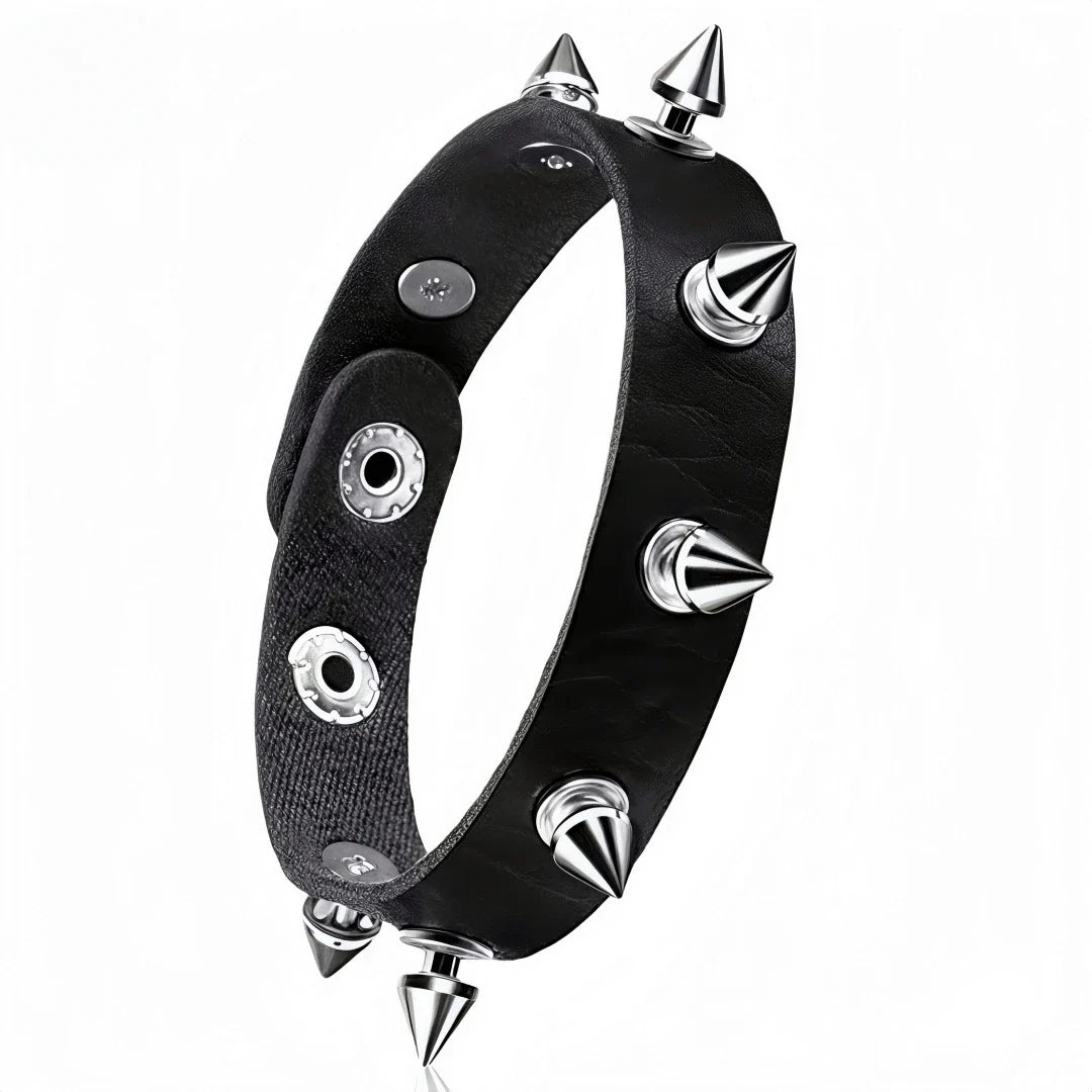 3Pcs/Set Vintage Emo Bracelets 3 Row Cuspidal Spikes Rivet Stud Wide Cuff PU Leather Punk Black Gothic Rock Unisex Accessories