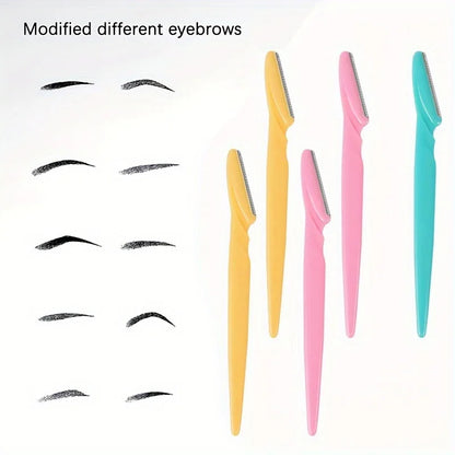 3Pcs Women Eyebrow Razor Stainless Steel Curved Blade Portable Household Facial Grooming Accessory