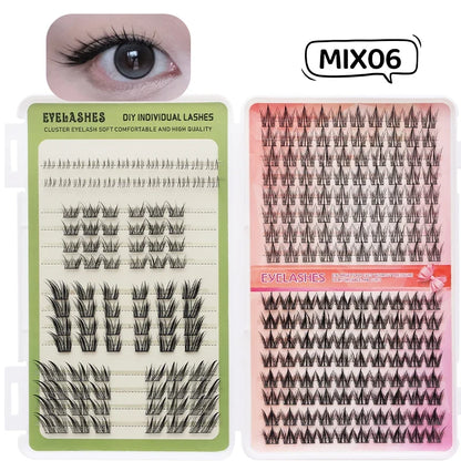 DINGSEN Eyelash Clusters Book Large Capacity Volume Individual Lashes Book Natural Long DIY Cluster Eyelash Extensions Makeup