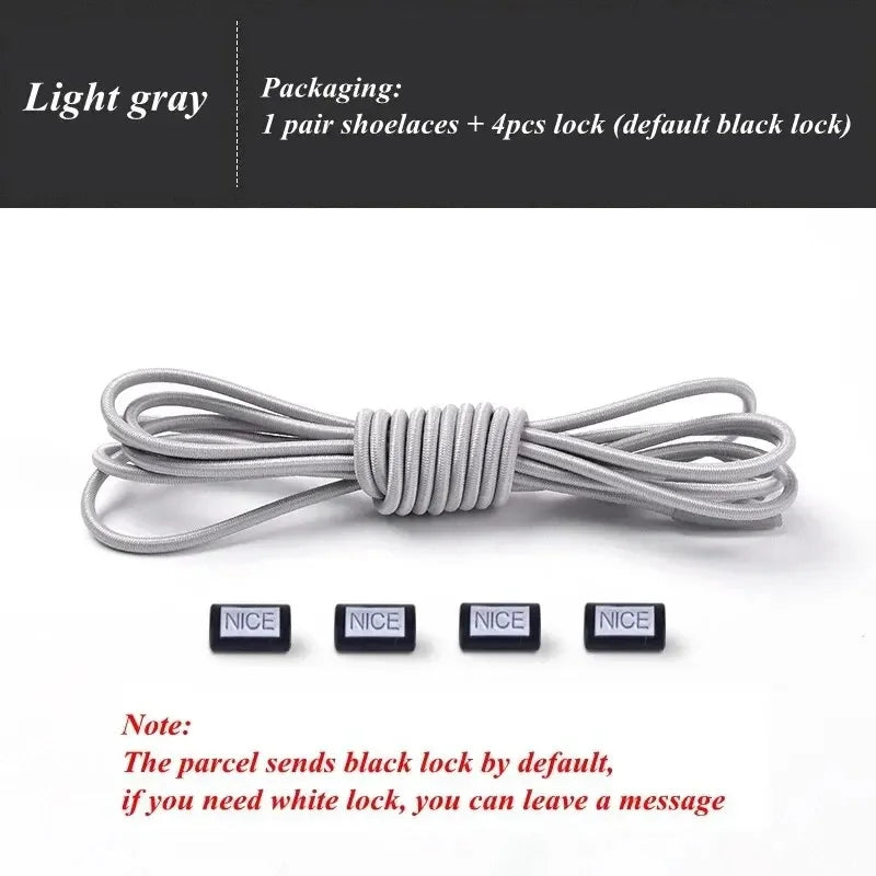 Fashion No Tie Shoelaces Elastic Laces Sneakers Flat Shoe Laces Without Ties Kids Adult Quick Shoelace One Size Fits All Shoes