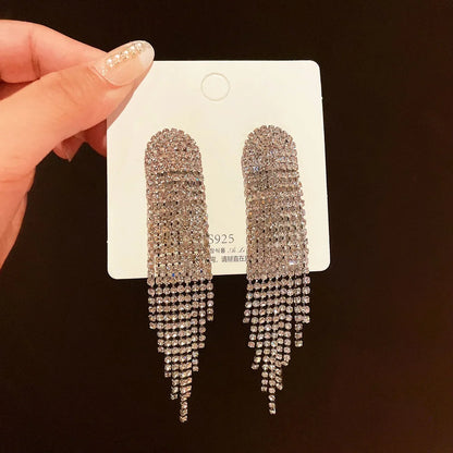 2PC Women's Fashion Copper Claw Chain Long Tassel Earrings Outdoor Travel Carnival Banquet Party Holiday Dressing Gift-233