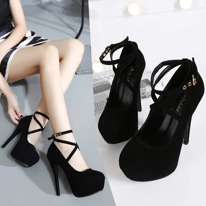 Sexy High Heels Ladies Stilettos Strappy Pumps Women's Sandals Summer Shoes Platform Heels Woman Ankle Strap Shoes