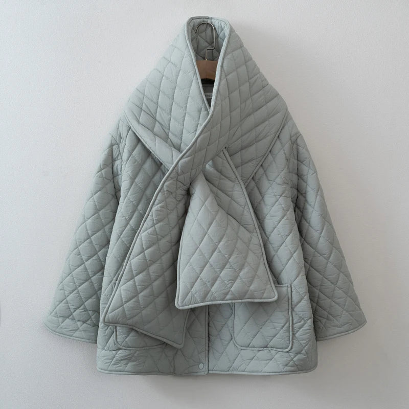 Women Autumn Winter Scarf Jacket Warm parka