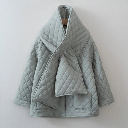 Women Autumn Winter Scarf Jacket Warm parka
