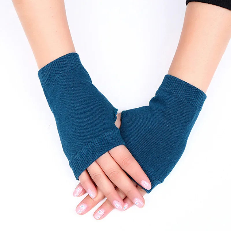 Women Stylish Hand Warmer Winter Gloves Arm Crochet Knitting Faux Wool Mitten Warm Fingerless Glove Twist Pattern Women Gloves