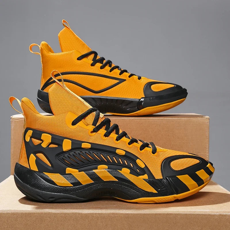 Men's Basketball Shoes Breathable Cushioning Non-Slip Wearable Runing Shoes Gym Training Athletic Basketball Sneakers for Men