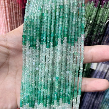 2x2mmNatural Colored Tourmaline Blue Tourmaline Faceted Cube Beads Square Stone Beads for JewelryDIY Making  Gemstone Loose Bea