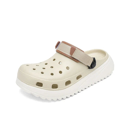 Casual Clogs Men 2026 New Trendy Summer Beach Sandals for Men Thick-bottom EVA Garden Shoes Closed-toe Fashion Slippers for Men