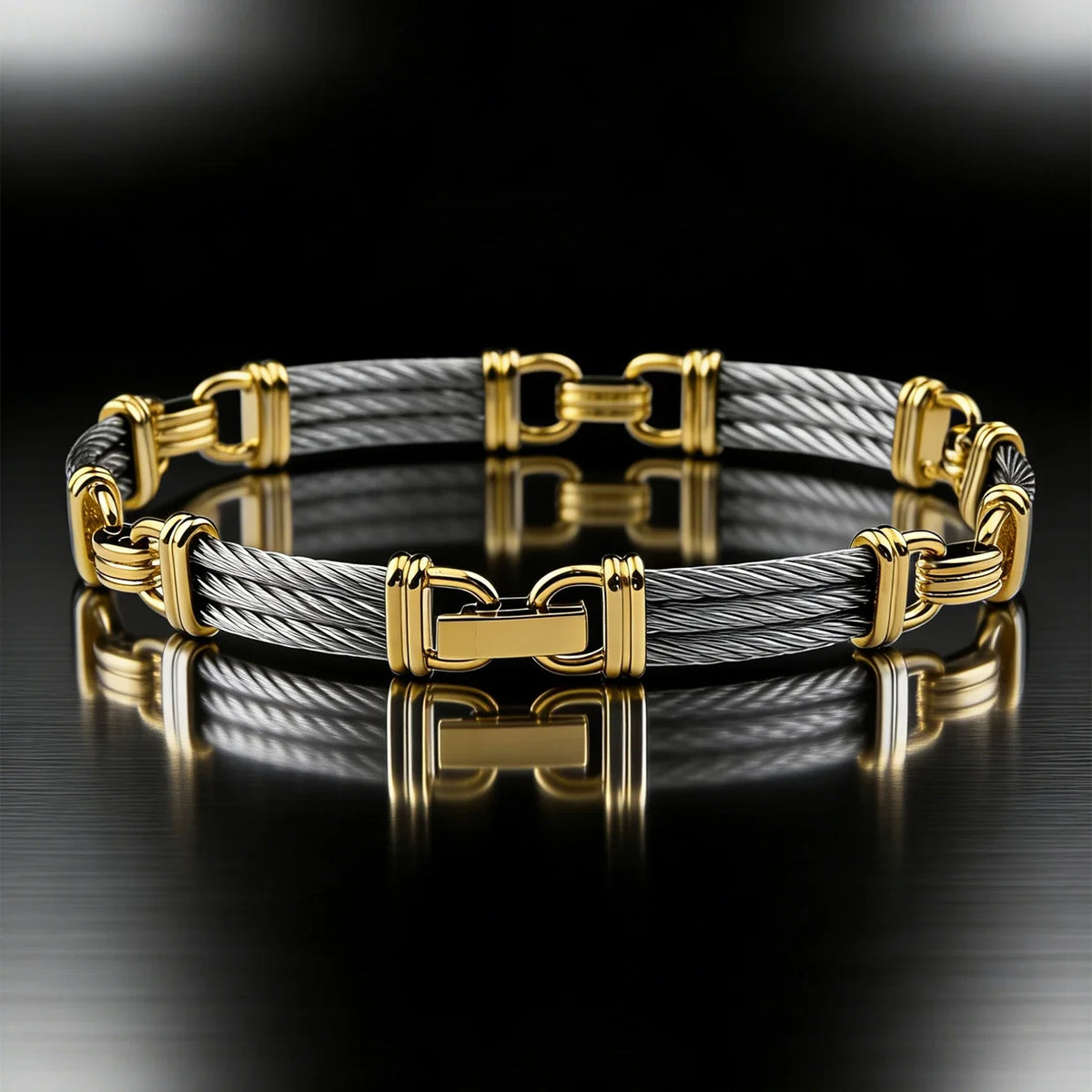 Unisex Stainless Steel Cable Bracelet: Designer-Inspired Twisted Cable, Classic and Elegant, with a Stainless Steel Clasp