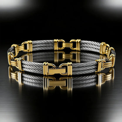Unisex Stainless Steel Cable Bracelet: Designer-Inspired Twisted Cable, Classic and Elegant, with a Stainless Steel Clasp