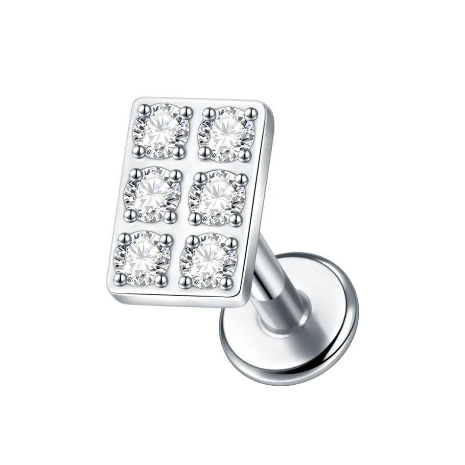 1Pc G23 Titanium Cartilage Stud Earrings for Women Lip Stud Labret Piercing Helix Daith Piercing Body Jewelry