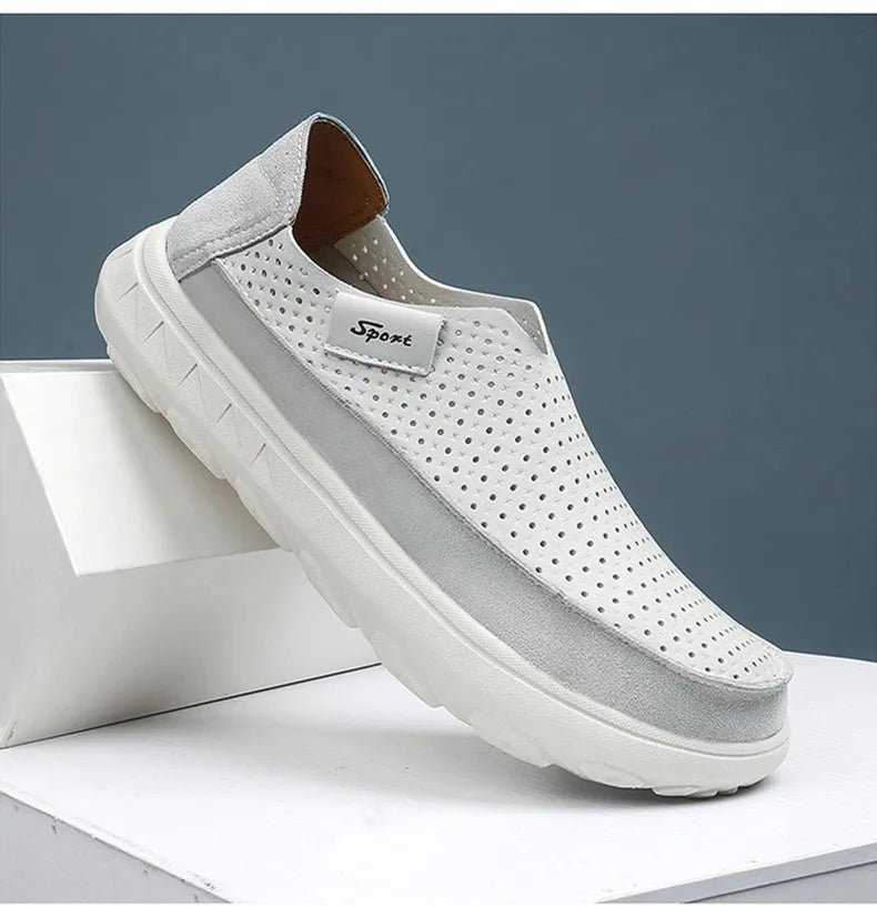 2026 New Men's Casual Shoes Fashion Comfortable Men's Shoes High Quality Leather Men Driving Shoes Handmade Flat Shoes Size 46