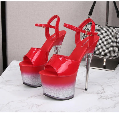 7Inch Runway Style Thin High Heels Europe And America Women Platform Sandals 2025 New Summer Night Club Shoes For Woman Big Size