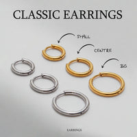 Uworld Simple Classic 18K Gold Color Plated Stainless Steel 2MM Coil Earrings Women's Accessories Party Gift
