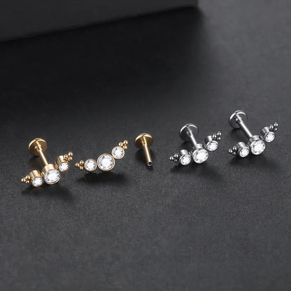 1Pc G23 Titanium Cartilage Stud Earrings for Women Lip Stud Labret Piercing Helix Daith Piercing Body Jewelry