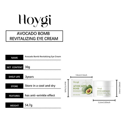 Avocado Eye Cream Fades Fine Lines & Wrinkles Firming Smoothing Eye Area Anti Puffiness Dark Circle Corrector for Youthful Eyes
