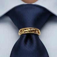 Creative Alloy D-shaped Tie Buckle Cuff Links Shirt Tie Pin Twists Tie Clip Accessories for Suit Mini Tie Knot Fixation Wedding