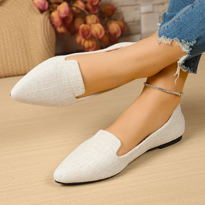 Women Flats Pointed Toe Solid Color Flats for Women Spring/autumn Casual Comfortable Leopard Brown Flat Heel Shoes