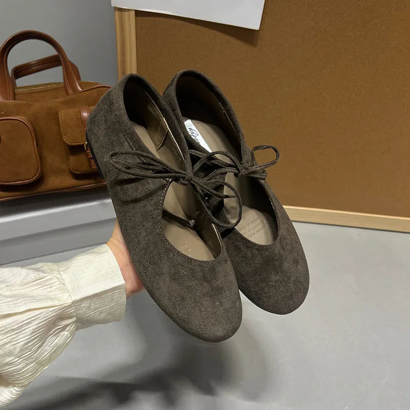 Fashion Butterfly-Knot  Women Flats With Shoes Casual Female Soft Footwear Round Toe Ladies Flats Slip On Shoes