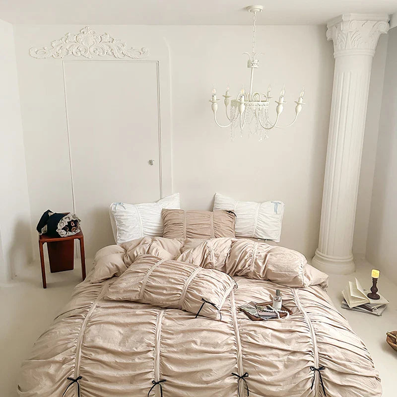 Bonenjoy Bedding Set Simple Style Bedclothes Skin-friendly Bedsheet Set Single/Queen/King Size Bed Linen Set juegos de sábanas