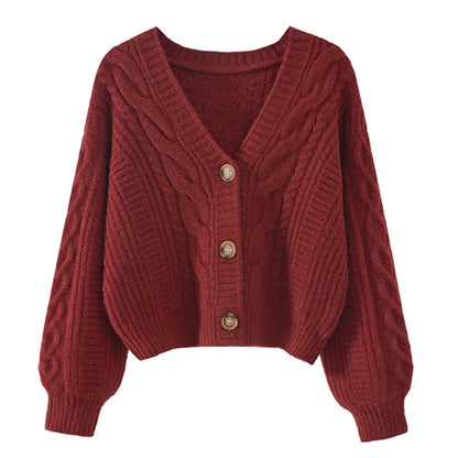 Autumn Winter Fashion Cardigan Sweater Women Knitted Coats Female Solid Long Sleeve Casual Knit Jacket Cardigans Tops Knitwear