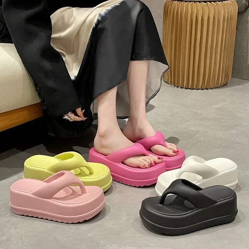 Comwarm New Thick Flip-flops Women Fashion Platform Sandals Outdoor Women Beach Slipper Home Comfort Women's Summer Sandals 2024