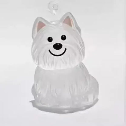Transparent Cute Dog Pendant Keychain Creative Pet Hair Storage Capsule Hanging Ornament for Pet Lover DIY Pet Memorial Keychain