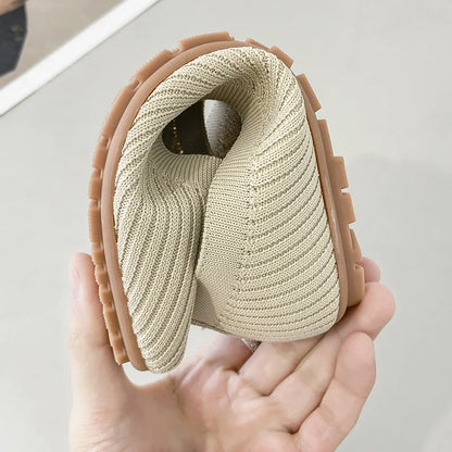 Women Leisure Flats Summer Autumn Flat Shoes Breathable Knitted Square Toe Slip-on Female Daily Walking Driving Loafers