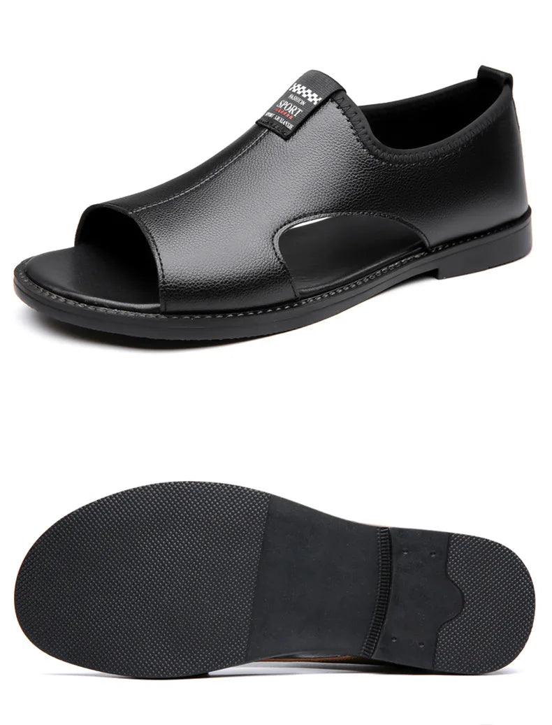 Brand Man Sandals Designer Fashion Leather Casual for Men Summer Comfortable Beach Slippers Outdoor Non-slip Men Sandalias 2026