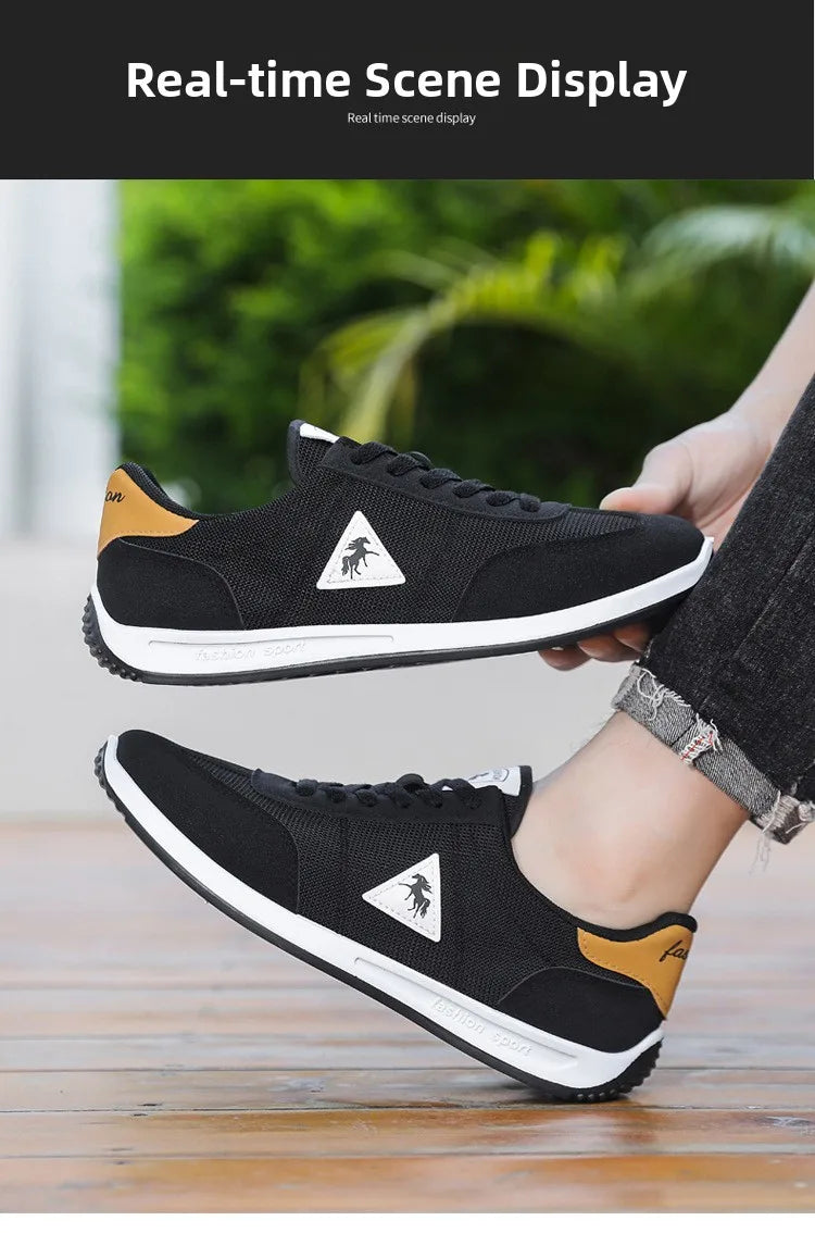 New 2026 Men's Casual Comfortable Breathable Sports Shoes Lightweight Anti-slip Wear-resistant Canvas Low-top round Toe Slip-On