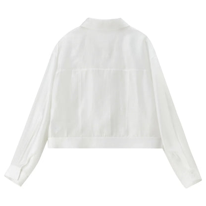 SENTUBILA Lyocell Shirt Women Sun Protection See-Through Tops 2026 Spring Summer Short Shirt Jacket Woman Shackets Q61WF6012