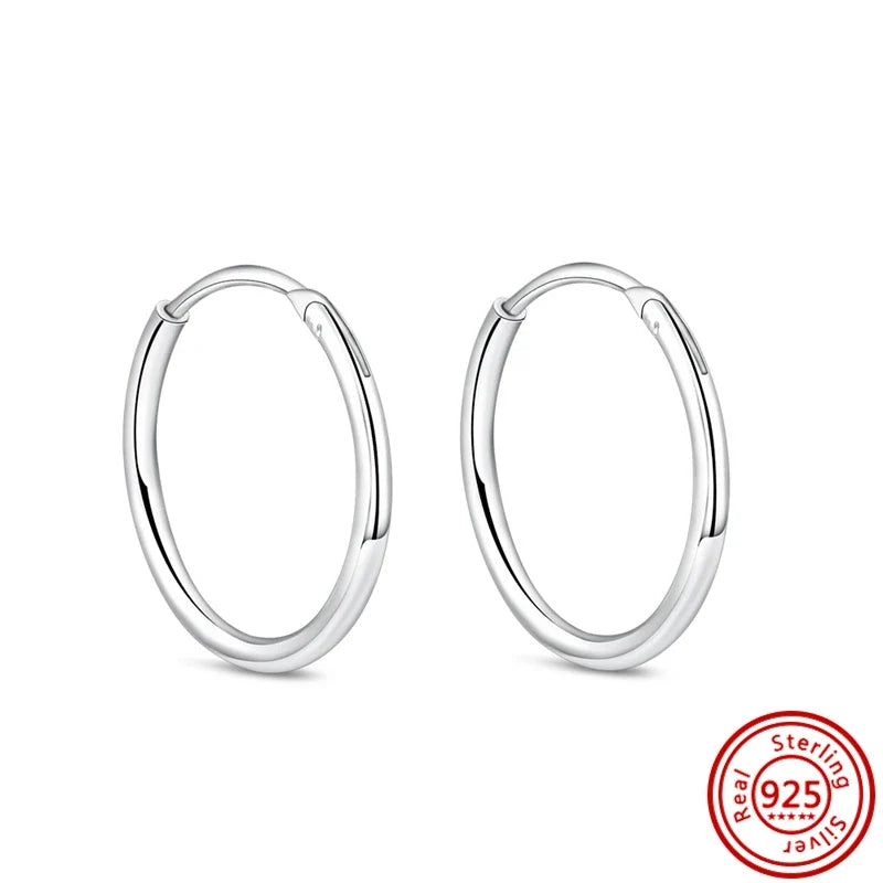 Hot Sale 925 Sterling Silver Heart Earrings Fit Original Charms Hoop Earrings For Women Girls Stud Earring Fine Jewelry Gifts