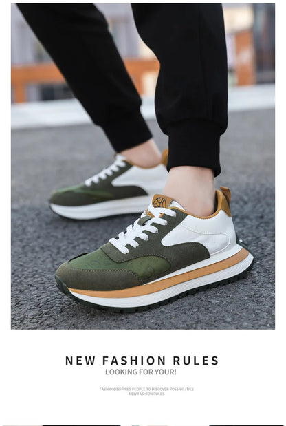 Men Shoes 2025 Spring Autumn New Fashion Comfortable Height Increase Casual Running Shoes Breathable Non Slip Platform Sneakers