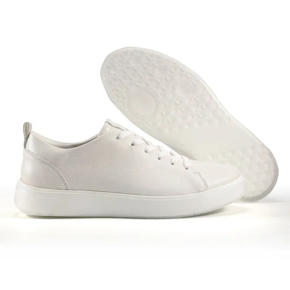 Men Casual Leather Shoes, Business Genuine Leather Shoes Men Thick-soled Sports White Versatile Board Shoes