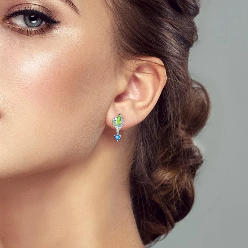 Original 925 Sterling Silver Colorful Cute Animal Pet Stud Earrings For Women Collocation For Girlfriend Birthday Gift