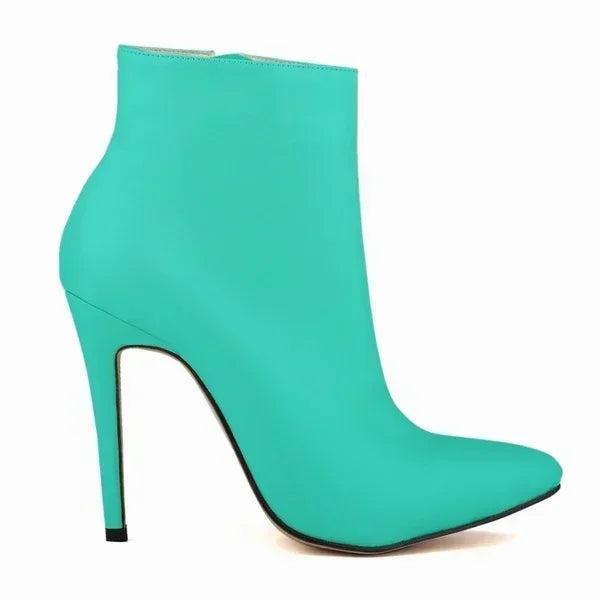Women Short Boots Pumps Sexy Pointed Toe Side Zipper Super High Heels Stiletto 2026 Female Party Ankle Boot Shoes Botas De Mujer