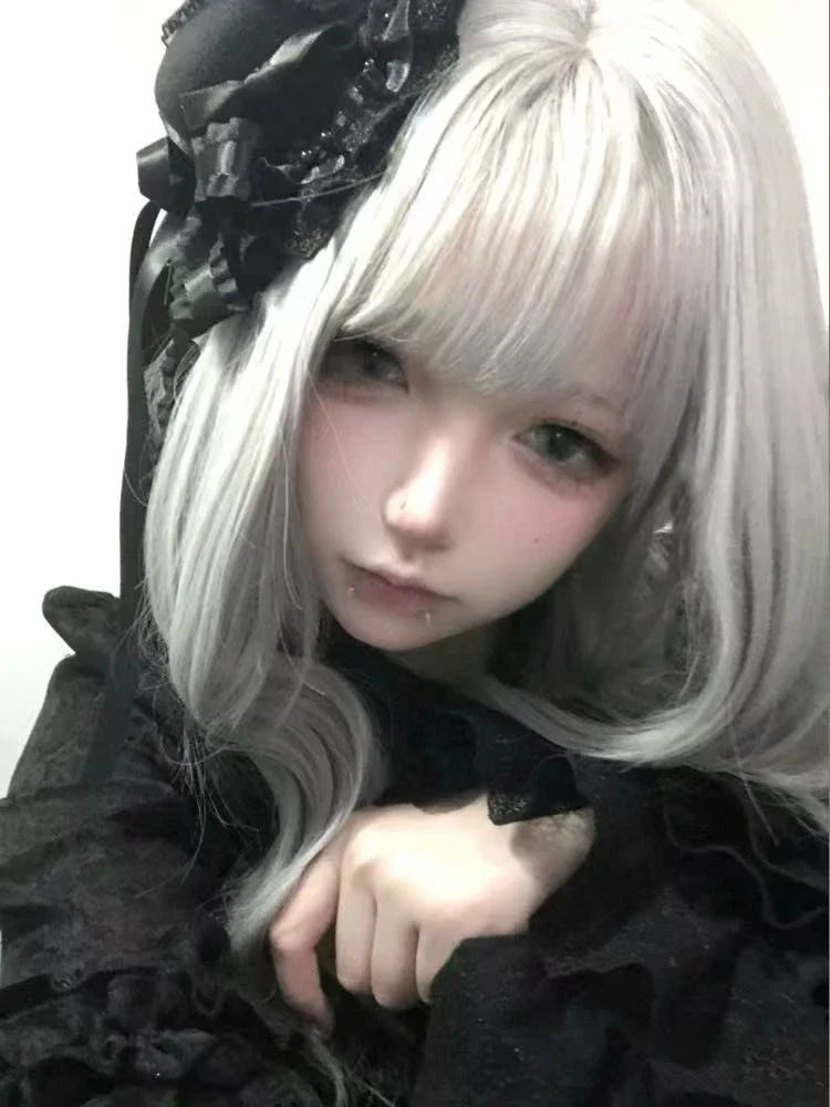 Gothic Lolita Lace Patchwork Headdress Women Cosplay Party Headband Gothic Bow Hat Japanese Y2k Aesthetic Hair Accessories