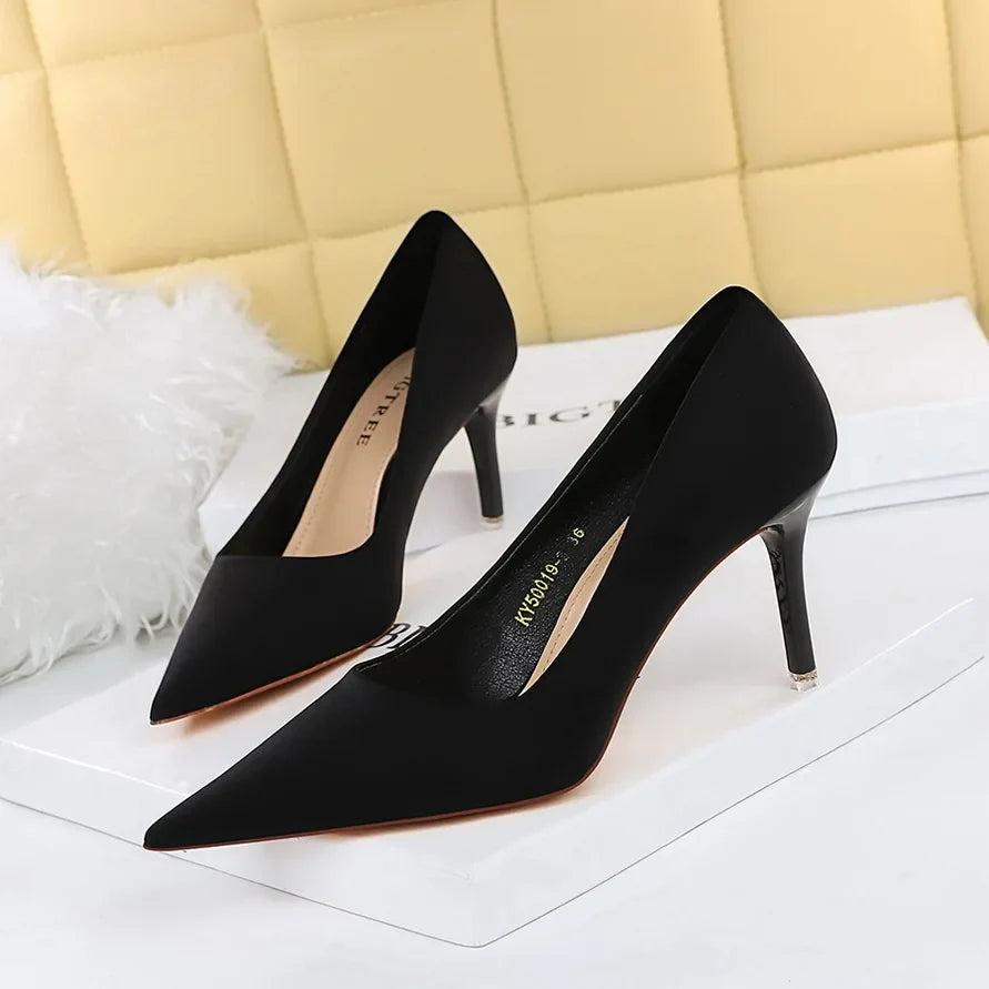 BIGTREE Shoes Satin Women Pumps 2025 New Purple High Heels Fashion Women Shoes Stiletto Luxury Noble Party Shoes Women Heels