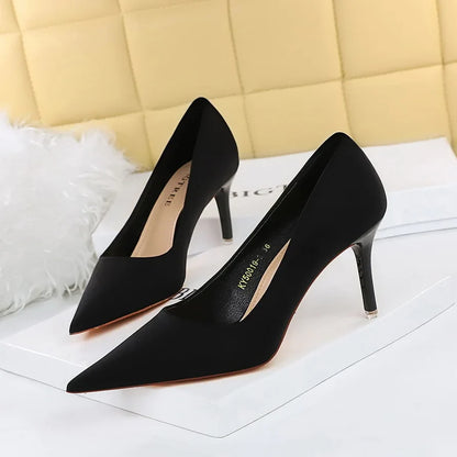 BIGTREE Shoes Satin Women Pumps 2025 New Purple High Heels Fashion Women Shoes Stiletto Luxury Noble Party Shoes Women Heels