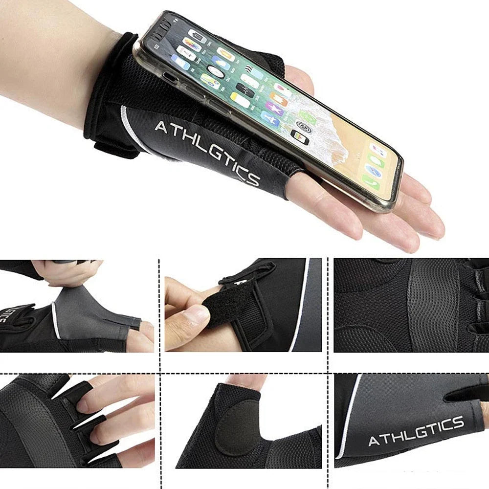 1Pair Breathable Cycling Gloves Workout Gym Gloves for Men Women Weight Lifting Fingerless Gloves Training Exercise Fitness