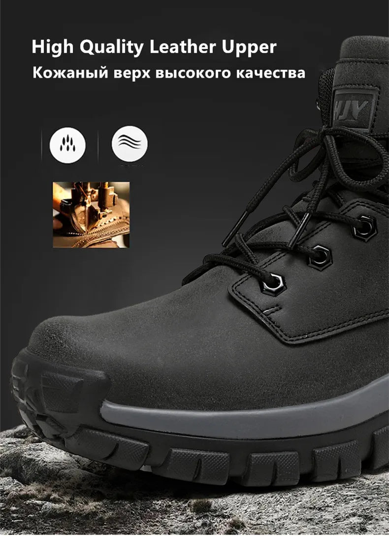 New Men's Boots Fashion Outdoor Boots Breathable Hiking Boots Autumn Shoes Sneakers Lightweight Non-slip Men Desert Ankle Boots