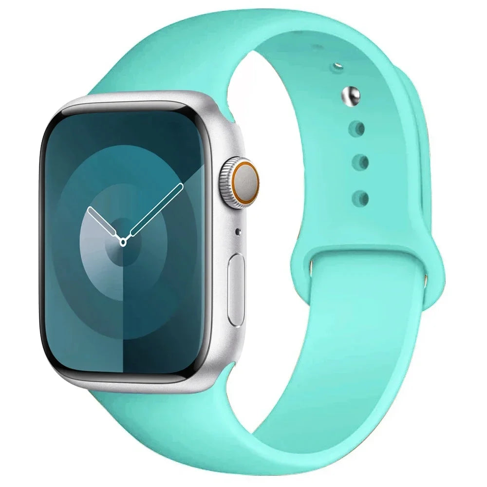 Silicone Band For Apple Watch strap 44mm 45mm 40mm 41mm 42-38mm 45 mm sport bracelet iwatch series 8 7 6 5 4 3 SE 9 Ultra 2 49mm