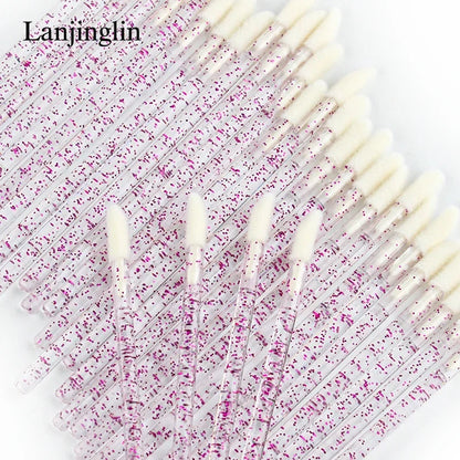 Lanjinglin 5/50 Pcs Lip Brush Reusable Makeup Brushes Lipstick Applicator Wands Eyelashes Extension Tool Beauty Accessories