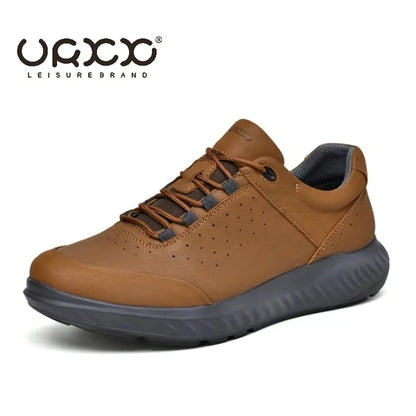Men Shoes Autumn Winter Sports Casual Genuine Leather Soft Soled Outdoor Hiking Shoes Lightweight Breathable Non Slip Shoes Men