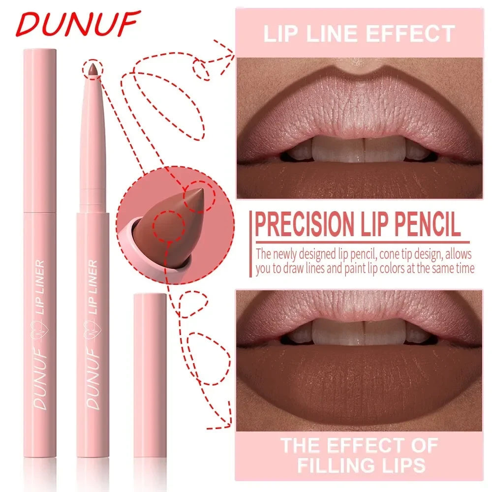 Lip Liner Pencil Long-Lasting Matte Creamy Plumping Lip Stain Waterproof Natural Nude Brown Slim Lip Liner Makeup