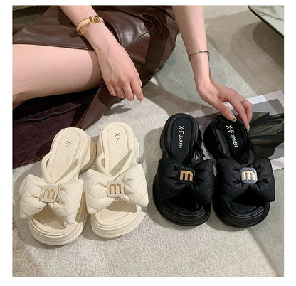 2024 summer New Fashion Women Shoes Slippers Comfortable Platform Shoe High Heels Leisure flower outdoor beach Slipper Women
