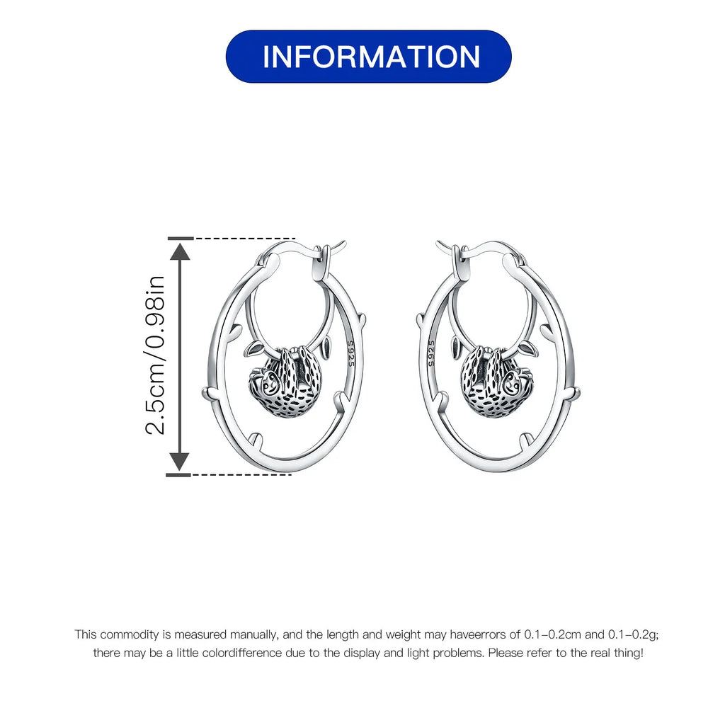 925 Sterling Silver Cute Lazy Cat Animal Pet Earrings Jewelry Hoop Earrings For Women Jewelry Birthday Party Fine Gifts