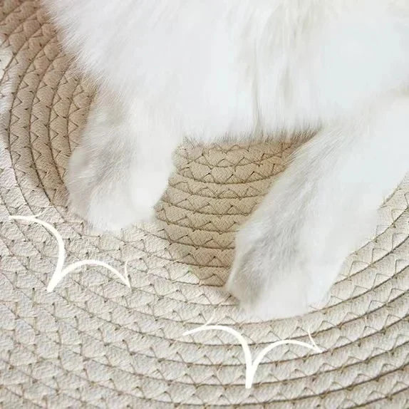 Pet Cat Bed Round Hand Woven Rattan Wear-resistant Cat Bed Summer Cooling Pet Bed Indoor Sleeping House Pet Products Accessories