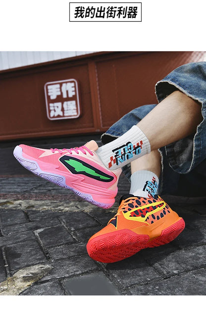 Men's Athletic Basketball Sneakers Breathable Cushioning Non-Slip Wearable Gym Training Running Shoes for Men And Women