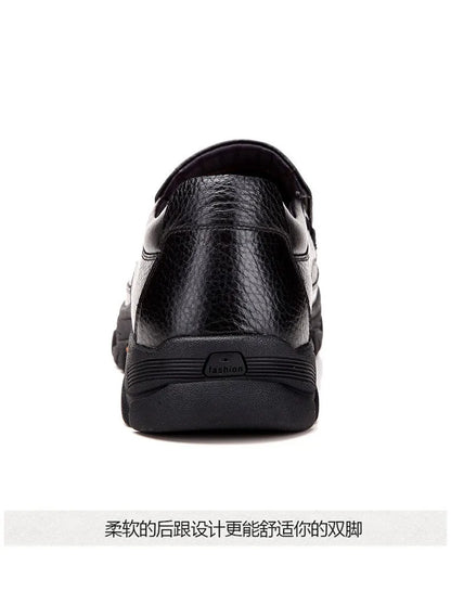 Autumn Genuine Leather Men's Casual Business Leather Shoes Lightweight Breathable Anti Slip Casual Leather Shoes Men Shoes